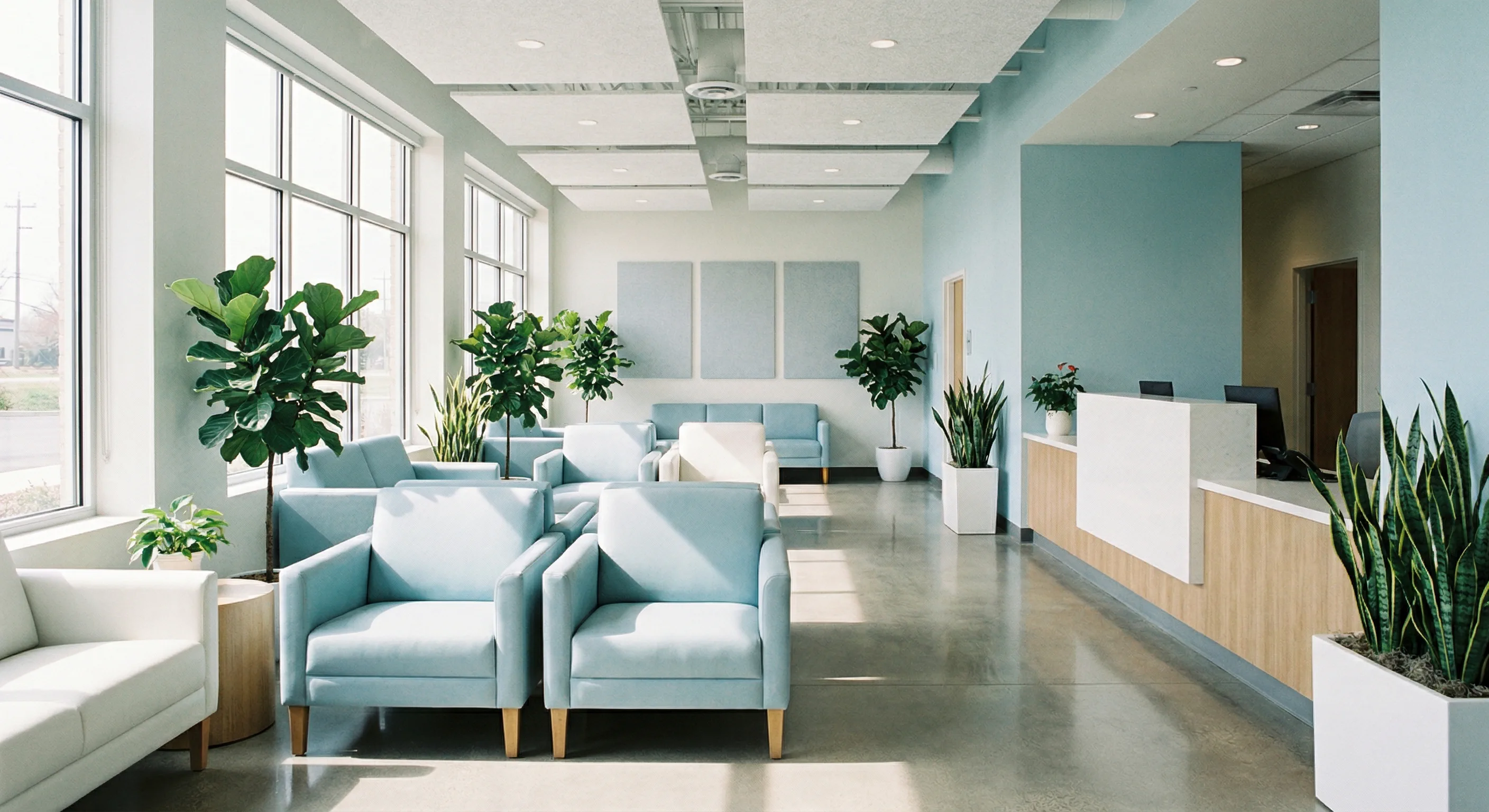 Modern waiting room at PET Imaging Institute of South Florida